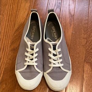 Sperry Gray and White Women's Sneakers